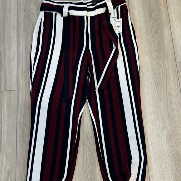 NEW EXPRESS STRIPED LEG ANKLE HIGH RISE PANTS-SIZE 8 - Picture 1 of 3